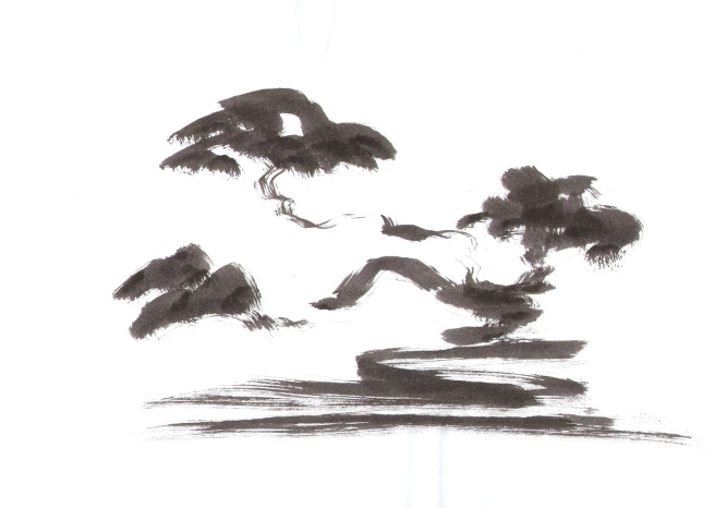  EDITA: Japanese Gardens 21brush painting from 1991