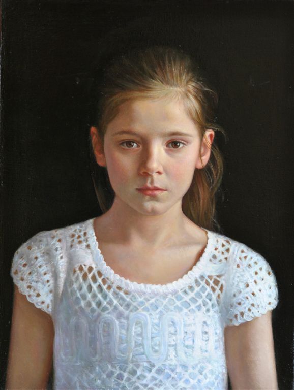 Oleg Bogomolov: White dress 2012 50x70 cm oil on canvas