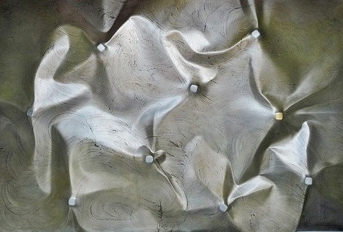 Dietmar Keilitz: Stbl.Ma3  2011   160x248 cm   ?l,Blattgold auf Stahldreidimensionale Wandskulptur