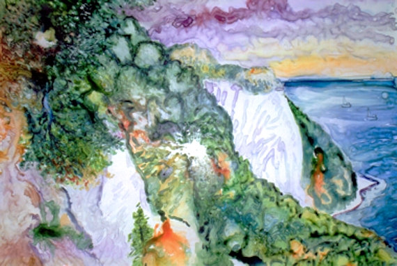 Hans-Joachim Kanitz: Koenigstuhl auf RuegenAquarell auf Lanavanguard-Folie 50 x 70