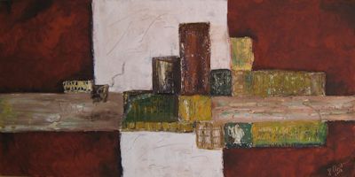 Lore Ebert: ModerneOel auf Leinwand, 50 x 100 cm