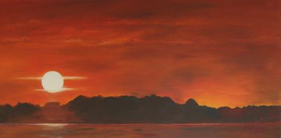 Lore Ebert: SonnenuntergangOel auf Leinwand, 50 x 100 cm