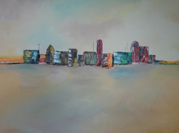 Lore Ebert: SkylineOel auf Leinwand, 60 x 60 cm