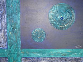 Lore Ebert: Kreis mit PerleAcryl auf Leinwand, 50 x 60 cm