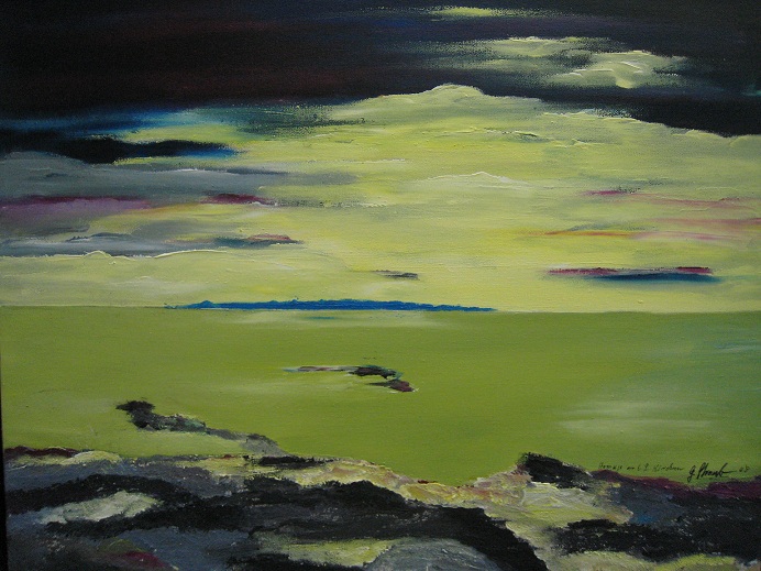 Grete Straub: Gr?nes MeerOel auf Leinwand (50x70cm)