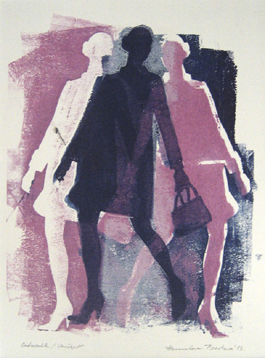 Hannelore_ Beckers: Catwalk 3Handdruck, Unikat  ca. 20 x 30 cm