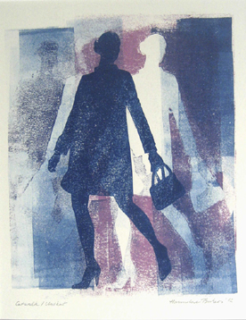 Hannelore_ Beckers: Catwalk 2Handdruck, Unikat  ca. 20 x 30 cm