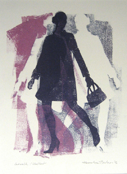 Hannelore_ Beckers: Catwalk 6Handdruck, Unikat  ca. 20 x 30 cm