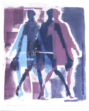 Hannelore_ Beckers: Catwalk 4Handdruck, Unikat  ca. 20 x 30 cm