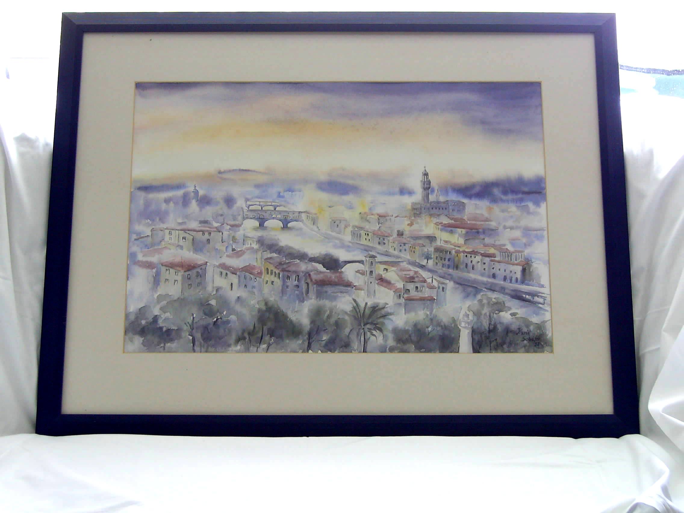 Karin Schaefer-Vanattia: FlorenceWatercolor painting in combination of wet on wet, wet on dry technique