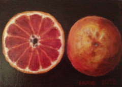 Heike Karbe: PinkgrapefruitOel auf Leinwand, 13x18 cm, 2013