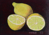 Heike Karbe: ZitronenOel auf Leinwand, 13x18 cm, 2013