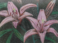 Heike Karbe: LilienTinte und Tusche auf Papier, 18x24 cm, 2004