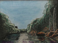 Heike Karbe: UrwaldflusssTinte und Tusche auf Papier, 18x24 cm, 2004