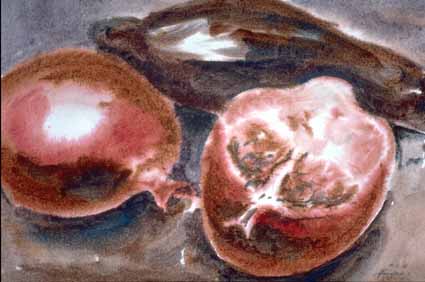 a Sterzenbach: Granat?pfelGranat?pfel, Aquarell, 32,5x47 cm, 1989