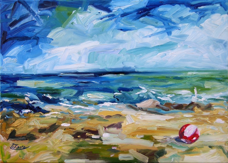 a myschliwzyk:  Strandball 2012 - Oel auf Leinwand, 70 x 50cm