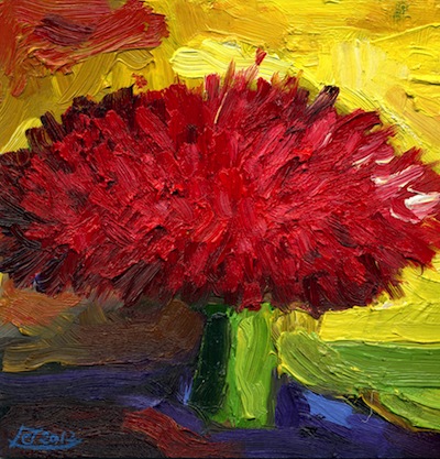 a myschliwzyk:  Flower 2 2012 - Oel auf Holzfaserplatte, 15 x 15 cm