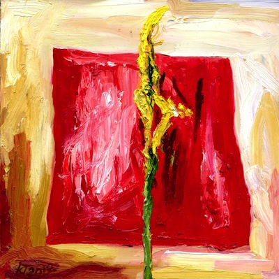 a myschliwzyk:  Anthurium 2012 - Oel auf Holzfaserplatte, 20 x 20 cm