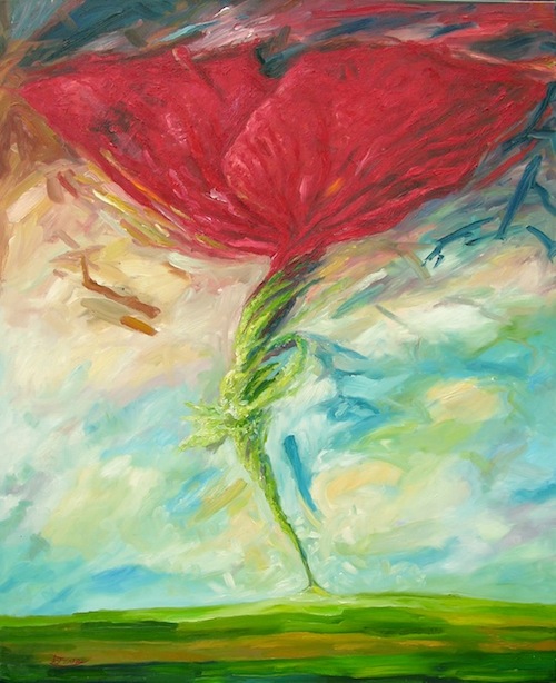 Christoph Myschliwzyk:  Mohn-ster 2012 - Oel auf Leinwand, 100 x 80 cm