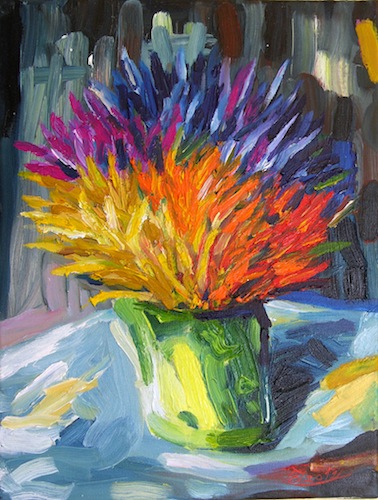 Christoph Myschliwzyk:  Flower 7 2012 - Oel auf Leinwand, 30 x 40cm