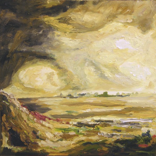 Christoph Myschliwzyk:  Ausbruch 2012 - Oel auf Holzfaserplatte, 30 x 30 cm