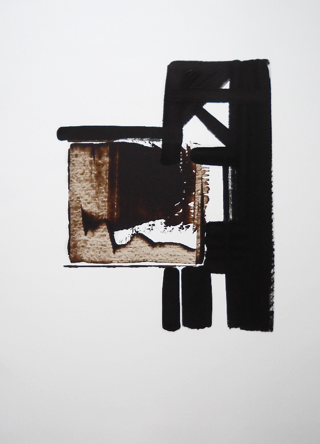 Petra Dutine: WerkserieIMPREME02Oel-Lasur und Tusche auf Papier Format 63 x 88 cm