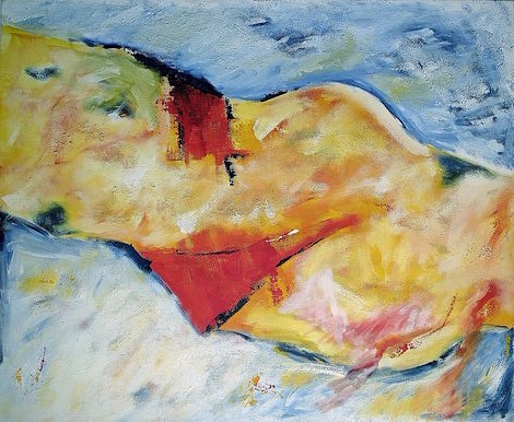 Friedrich Malina: o. T.,   Acryl auf Leinwand  110 x 90