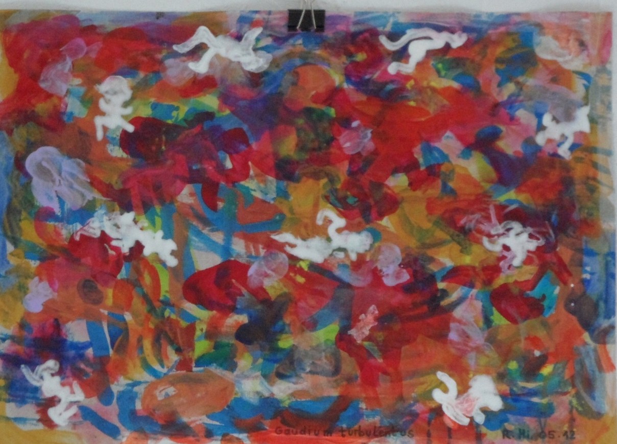 Roland Hirn: Gaudium turbulentus,  Masse: 42 x 30,2cm, Acryl auf Papier