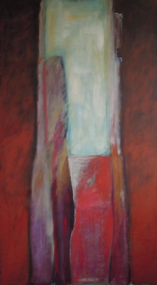 Friedrich Malina: o. T.,   Oel/Acryl auf Leinwand  140 x 80