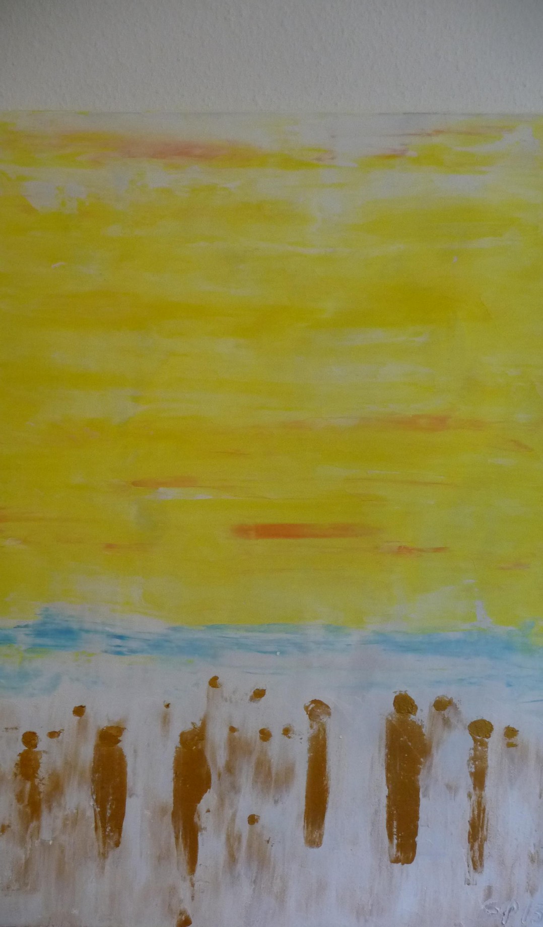 Clever-Nolberto Quiroz: SonnenanbieterAcrylfarben auf Leinwand, 70x100 cm
