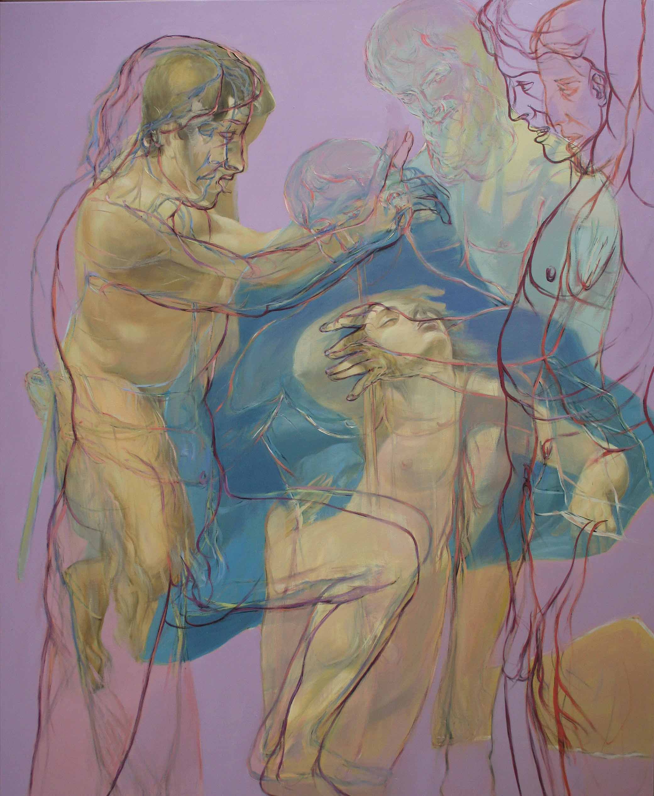 Henri Deparade: Marsyas III, 2012, Ölfarbe a. Lwand, 220 x 180 cm