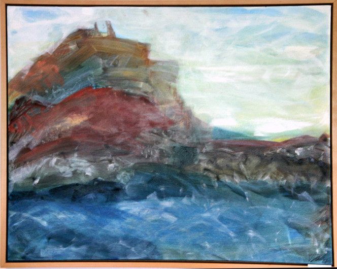Petra Thalermaier: o.T. - Oel / Leinwand 100x80 (Fugenrahmen Buche natur)