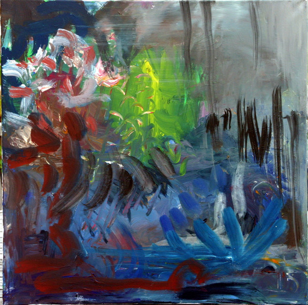 Petra Thalermaier: o.T. -Acryl / Leinwand / 90x90 (Fugenrahmen Buche natur)