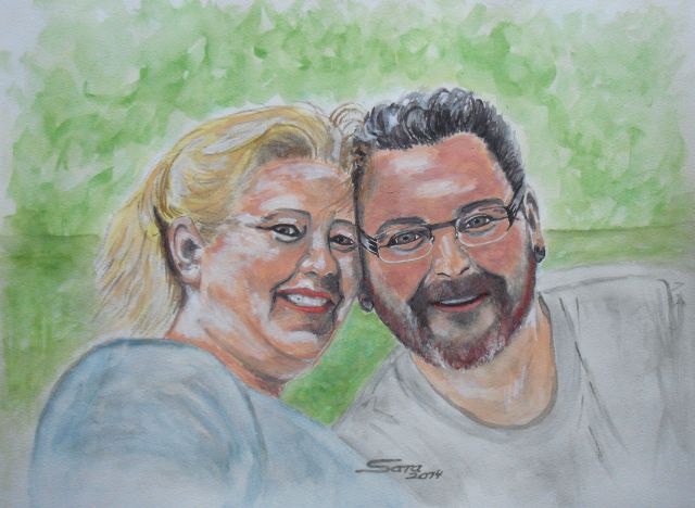 Sara Storbeck: Steffi und StephanAquarell, 2014