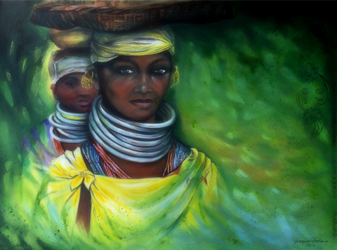 Grazyna_ Federico: The Bondo women (1)Acryl und Oel auf Leinwand, 60 x 80 cm, verkauft
