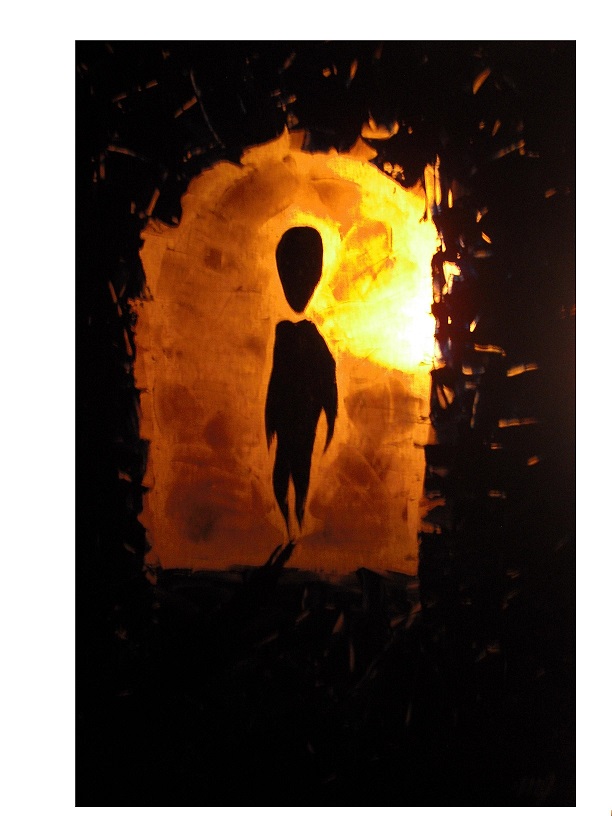 Michael Giangrande: Caverna Azzurra mit HintergrundbeleuchtungAcrylic colour on canvas 40x60cm