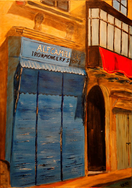 Ulrich Kritzner: Malta Valletta H?userzeileAcryl auf Leinwand, 50x70, Kranichfeld 2010