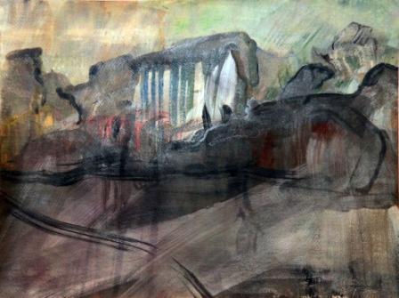 Petra Thalermaier: o.T. / Papier - Mischtechnik 36 x 48