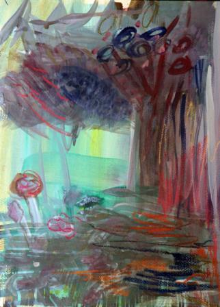 Petra Thalermaier: o.T / Papier - Mischtechnik 36 x 48