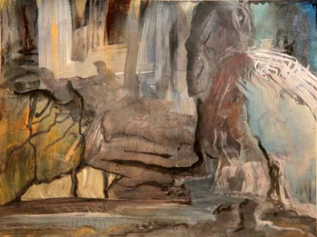 Petra Thalermaier: o.T. / Papier - Mischtechnik 36 x 48