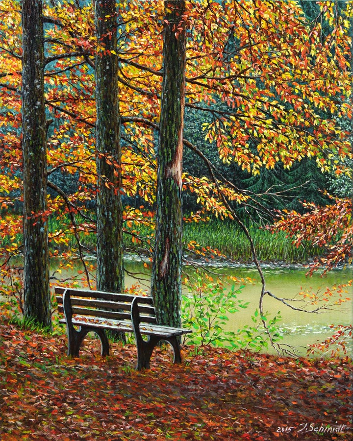 Juergen Schmidt: Herbst2015, Oel, Leinwand, 40/50 cm, Unikat, datiert, signiert