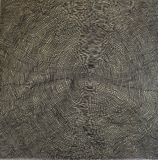 Annette Mewes-Thoms: Lines 11acrylic / watercolor-pen on canvas / 40x40 / 2015 / weitere Werke unter www.annettemewes-thoms.jimdo.com