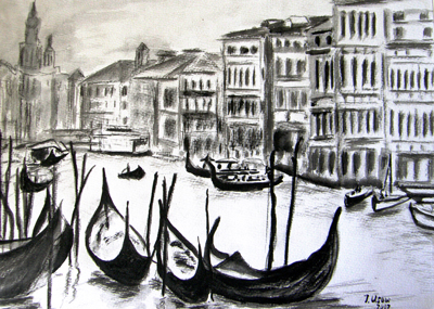 Irina Usova: VenedigAquarell auf Aquarellpapier 30 x 40 cm., Originalwerk, Unikat, datiert, signiert
