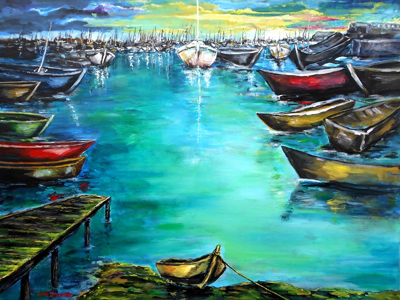 Eberhard Schmidt-Dranske: MarinaAcryl auf Leinwand, 60 x 80 cm