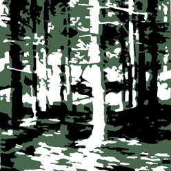 Hannelore_ Beckers: Waldstueck 4, Digitaldruck auf Tuch, 20 x 20 cm Keilrahmen, 4-teilig