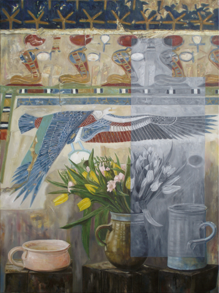 Michael Obermeier: Egyptian Still Life I ▪ Oil on Canvas ▪ 1989 ▪ 80 x 60 cm