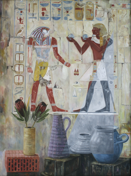 Michael Obermeier: Egyptian Still Life II ▪ Oil on Canvas ▪ 1989 ▪ 80 x 60 cm