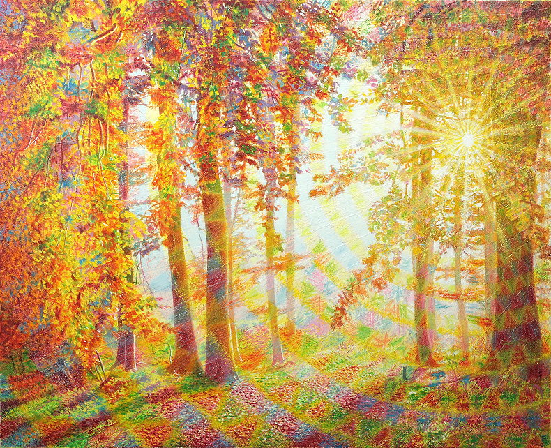 Fred Hahn: OktobersonneOel auf verstaerkter Leinwand, 2000, 110 x 135 cm