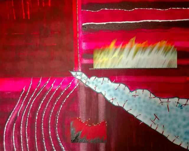 Andreas Srogosz-Osnabrgge: Rot und Rot Acryl auf Leinwand 60x50 cm 2016