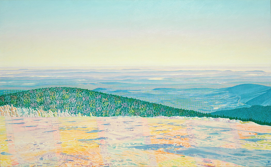 Fred Hahn: BrockenwinterheidenweiteOil auf Baumwolle, 2006, 80 x 130 cm